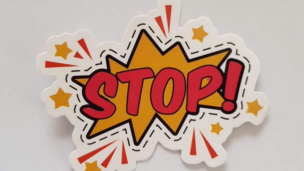 Stop sticker