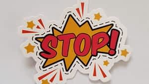 Stop sticker