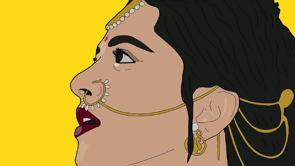 Indian woman's vector image
